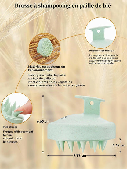 Masseur De Cuir Chevelu Pour La Croissance Des Cheveux, Brosse Pour Cuir Chevelu Avec Poils En Silicone Souple, Épurateur De Cuir Chevelu Pour Cheveux Épais, Fins, Bouclés Et Raides, Vert Menthe